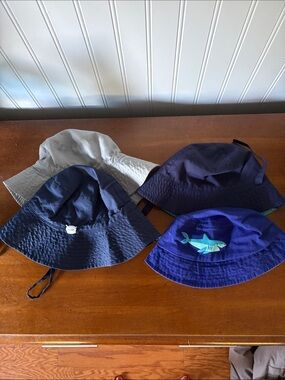 Kids Navy and Light Gray Bucket Hats